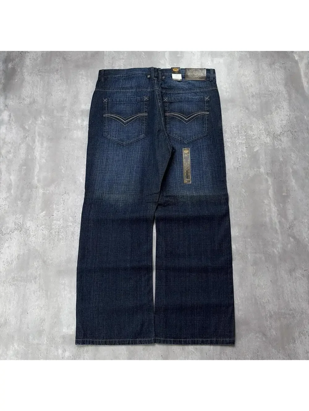 Y2K Dark Wash Hawk’s Bay Jeans Grunge Gothic Deadstock Baggy Denim Jeans